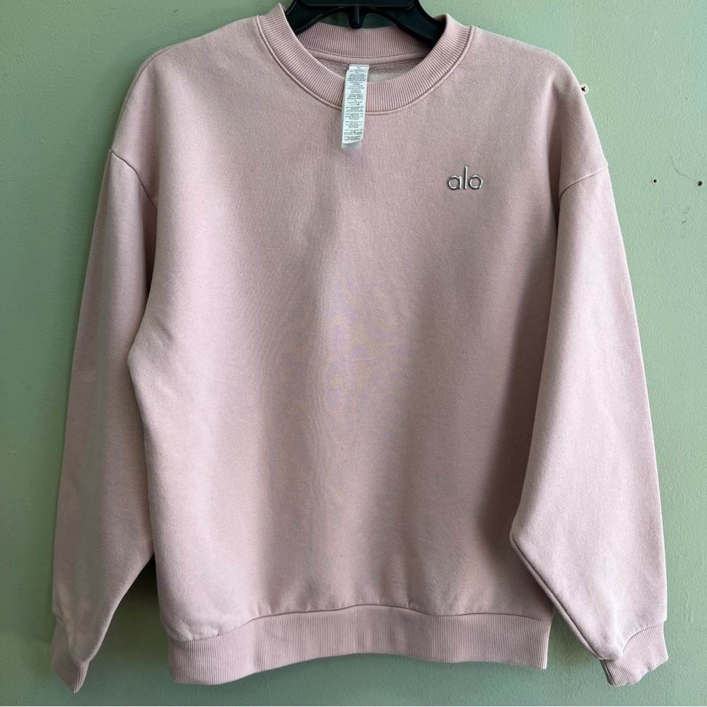 Authentic ALO Yoga Crew Neck Accolade Sweatshirt in Pink Quartz XS - Picture 7 of 8